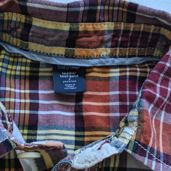 babyGap plaid button down collared shirt 2T toddler boys - Picture 6 of 6